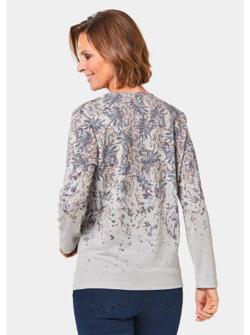 GOLDNER Kurzgröße:  Glanzshirt mit Blättermotiv in hellflieder / gemustert