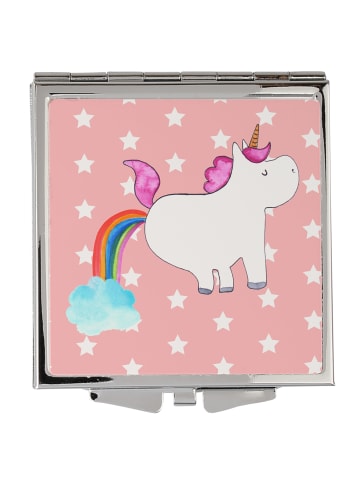 Mr. & Mrs. Panda Schminkspiegel Einhorn Pupsen ohne Spruch in Rot Pastell