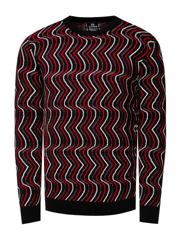 Rusty Neal 80er-Design Feinstrick Rundhals-Pullover in Schwarz