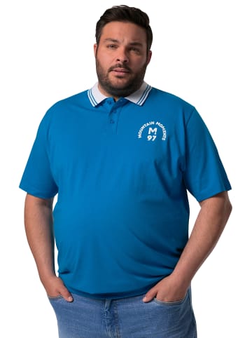 Men Plus Poloshirt in helles azurblau