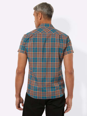 Sieh an! Kurzarm-Hemd in topas-grau-kariert