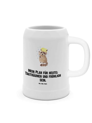 Mr. & Mrs. Panda Steinkrug Waschbär mit Spruch in Weiß