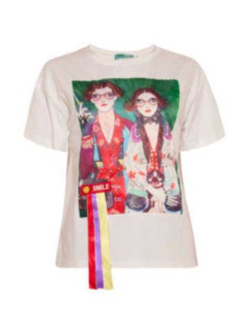 TOOCHE Shirt & Top "Smile" für Damen in Weiß