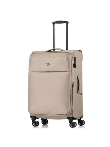 Pack Easy GoOn 4 Rollen Trolley M 67 cm mit Dehnfalte beige