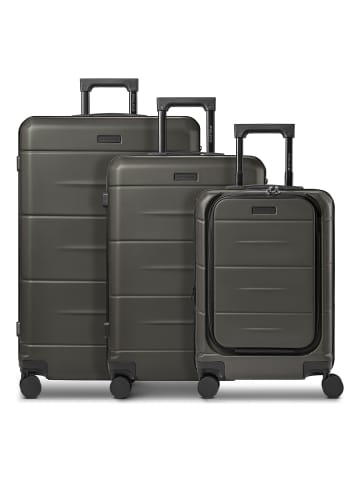Police London 4 Rollen Kofferset 3-teilig mit Dehnfalte cool olive