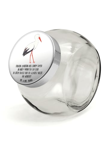 Mr. & Mrs. Panda Kaffeedose Storch mit Spruch in Weiß