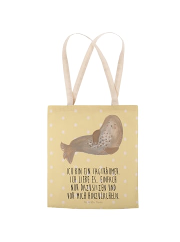 Mr. & Mrs. Panda shopping bag Robbe Lachen mit Spruch in Gelb Pastell