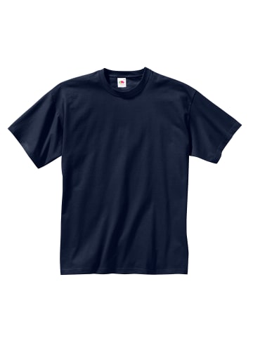 Fruit of the Loom Freizeitshirt in dunkelblau + weiß