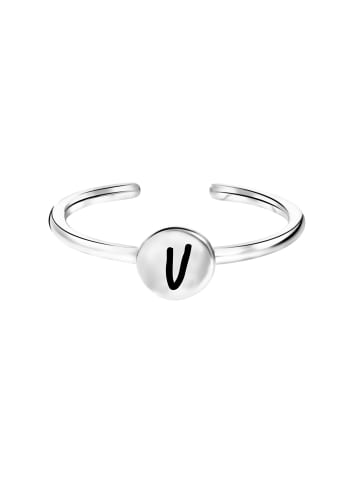 Lucardi 925 Silber Ring "Buchstabe U" Buchstabe
