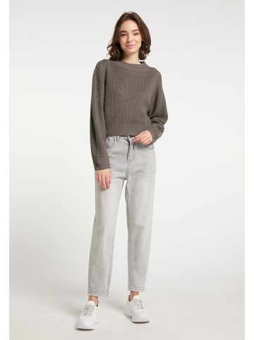 myMo Damen Strickpullover in Grau