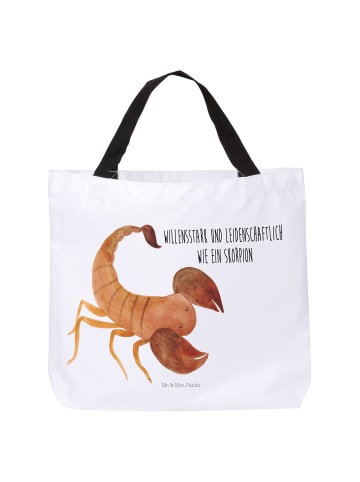 Mr. & Mrs. Panda Tasche Sternzeichen Skorpion mit Spruch in Weiß