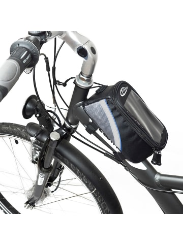 tectake Fahrradhandytasche, Zusätzliche Spannseil-Sicherung, Rahmenbefestigung
