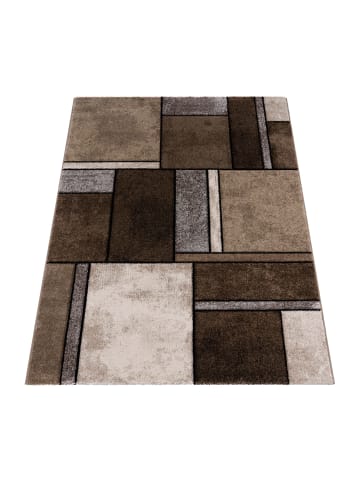KADIMA DESIGN Teppich Kurzflor Geometrisch Wohnzimmer in Braun