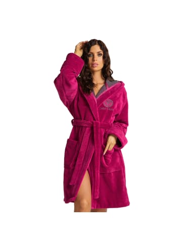 Carlo Colucci Kapuzen-Bademantel Como in Fuchsia