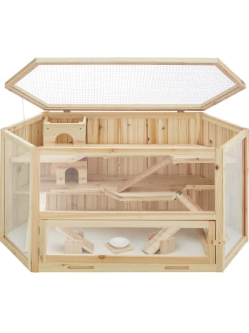 tectake Hamsterkäfig Benni 115 x 60 x 58 cm, braun