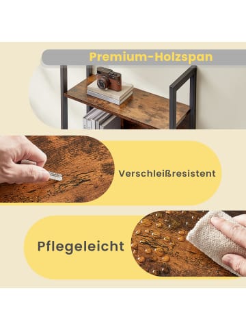 VASAGLE Bücherregal Barnet in Braun-schwarz - (B)62 x (H)165 x (T)24 cm