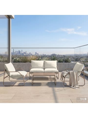 home24 Loungegruppe Pony 4-teilig in Taupe