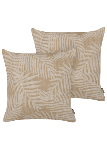 Beliani 2er-Set Dekokissen RUBUS in Beige/Weiß