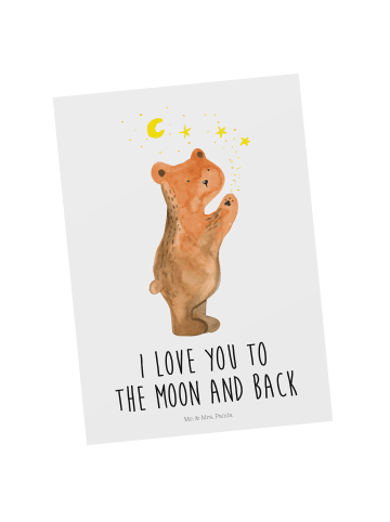 Mr. & Mrs. Panda Ansichtskarte Verliebter Bär mit Spruch in Weiß