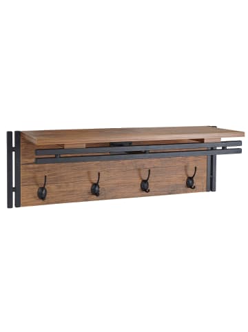 MCW Wandgarderobe A27 mit 4 Haken, Wildeiche-Optik