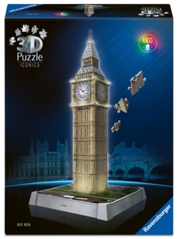Ravensburger Verlag GmbH Spiel - 3D Puzzle Iconics: Big Ben - mit Licht