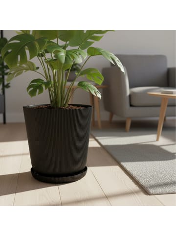 relaxdays 2x Blumentopf in Schwarz - (H) 20 x Ø 20 cm