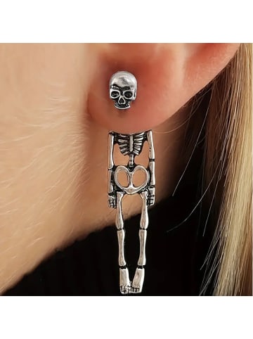 Adeliás Weihnachtsschmuck Ohrringe Ohrstecker Skelett aus Acryl in silber