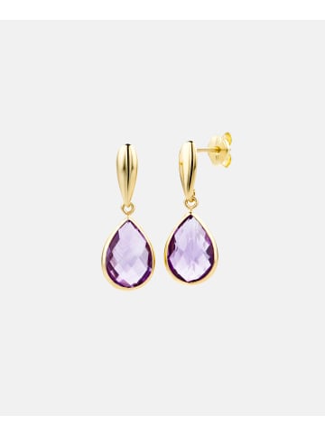 Diamant L'éternel Ohrringe aus 585 Gelbgold mit Amethyst