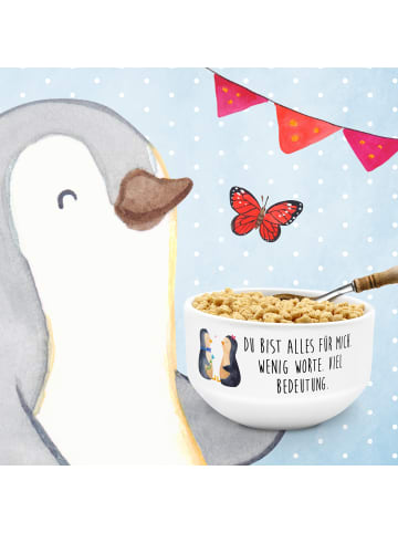 Mr. & Mrs. Panda Müslischale Pinguin Pärchen mit Spruch in Weiß