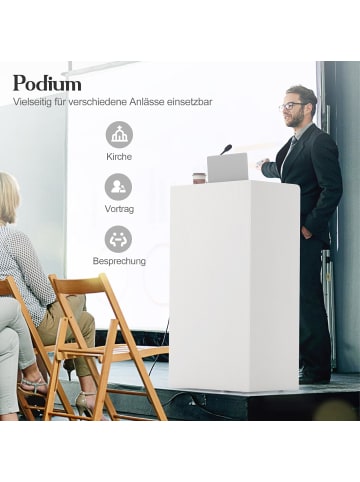 COSTWAY Stehpult mit Rollen 57,5 x 37 x 105 cm in Weiß