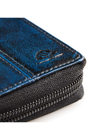 Greenburry Destressed Geldbörse RFID Schutz Leder 10.5 cm in navy blue