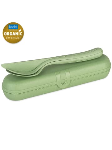 koziol KLIKK READY - Besteck Etui + Besteckset in nature leaf green