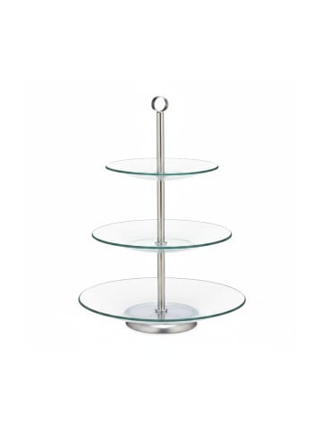 relaxdays 8x Etagere in Silber/ Transparent