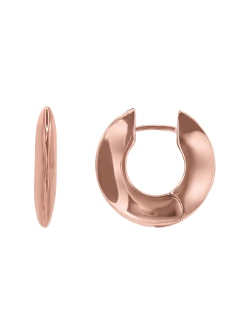 Steel_Art Creolen Damen Flora rose goldfarben in rosegoldfarben