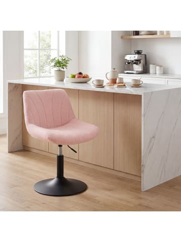 VASAGLE Barhocker Tyra in Rosa - (B)46.5 x (H)(65.5-77.5) x (T)43 cm