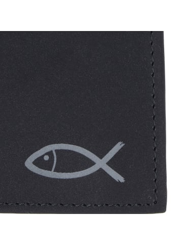oxmox New Cryptan Geldbörse RFID Schutz 13 cm schwarz-freedom fish grey