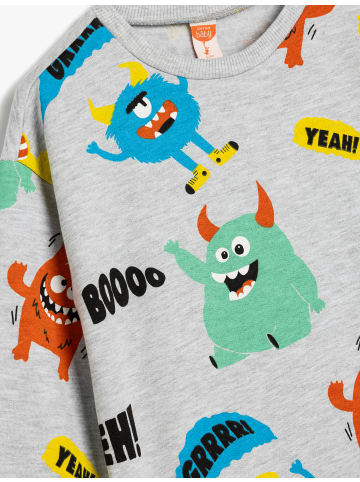KOTON Sweatshirt in Grau Gemustert