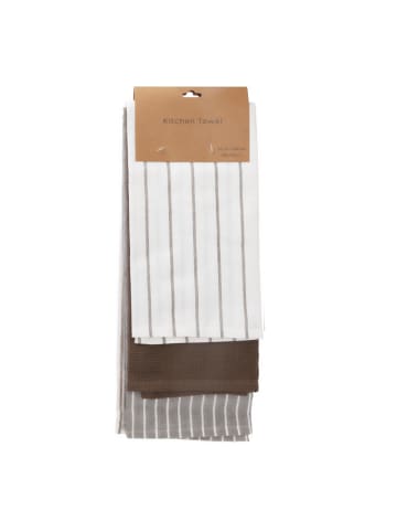 Home&Styling Collection Küchentücher aus Baumwolle, 3er-Set in Taupe, (B) 45 x (L) 70 cm
