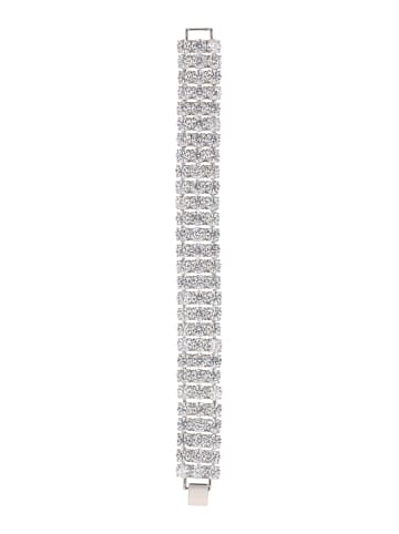 faina Women Crystal-Studded Bracelet in Silver White
