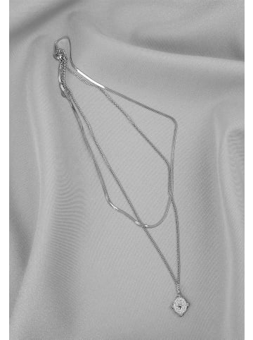 ANELY Schlangen Halskette Layering Design mit Medaillon Anhänger in Silber