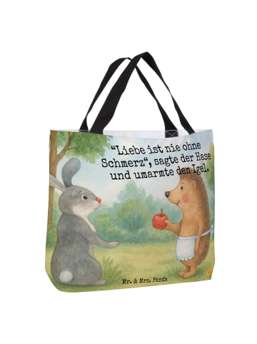 Mr. & Mrs. Panda Tote Bag Hase Igel Design mit Spruch in Weiß