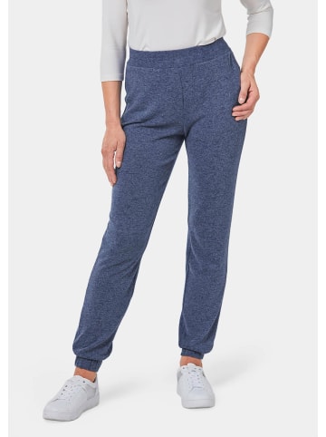 GOLDNER Flausch-Schlupfhose Bequeme Flausch-Freizeithose mit Bündchen in marine / melange