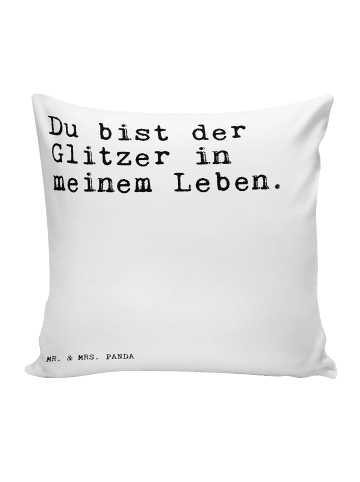 Mr. & Mrs. Panda 40 x 40 Kissen Du bist der Glitzer... mit Spruch in Weiß