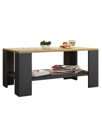 VCM  Holz Sofatisch Couchtisch Beistelltisch Dalus in Anthrazit / Honig-Eiche