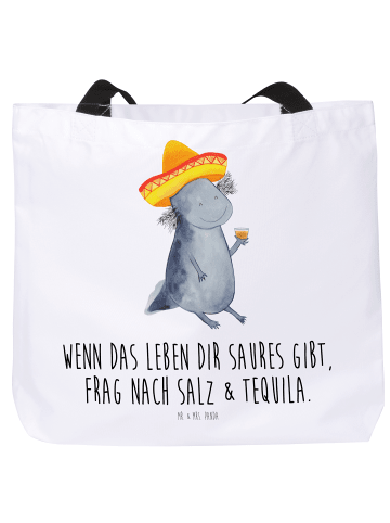 Mr. & Mrs. Panda Shopper Axolotl Tequila mit Spruch in Weiß