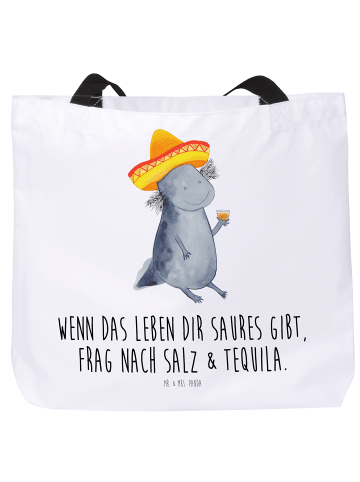 Mr. & Mrs. Panda Stofftasche Axolotl Tequila mit Spruch in Weiß