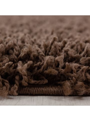 KADIMA DESIGN Teppich Hochflor Shaggy Waschbar Einfarbig RHEIN Strapazierfähig in Braun