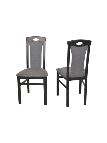 möbel-direkt Esszimmerstuhl, Massivholzstuhl (2 Stück) Zac in schwarz / anthrazit