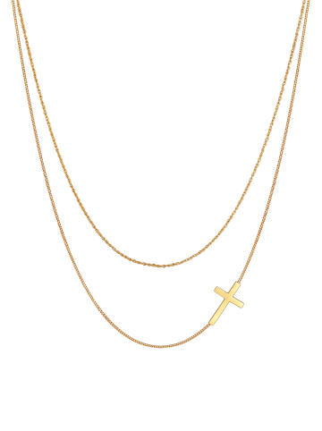 Elli Halskette 925 Sterling Silber Kreuz in Gold