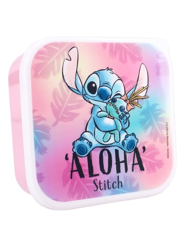 Lilo & Stitch Disney Stitch Brotdose Snackbox 3-in-1 Set mit stapelbaren Behältern in Pink